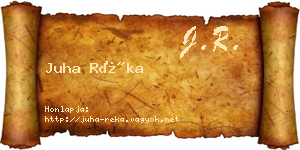 Juha Réka névjegykártya